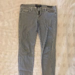 Lucky Brand navy and white striped denim
